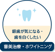 銀歯が気になる・歯を白くしたい　審美治療・ホワイトニング